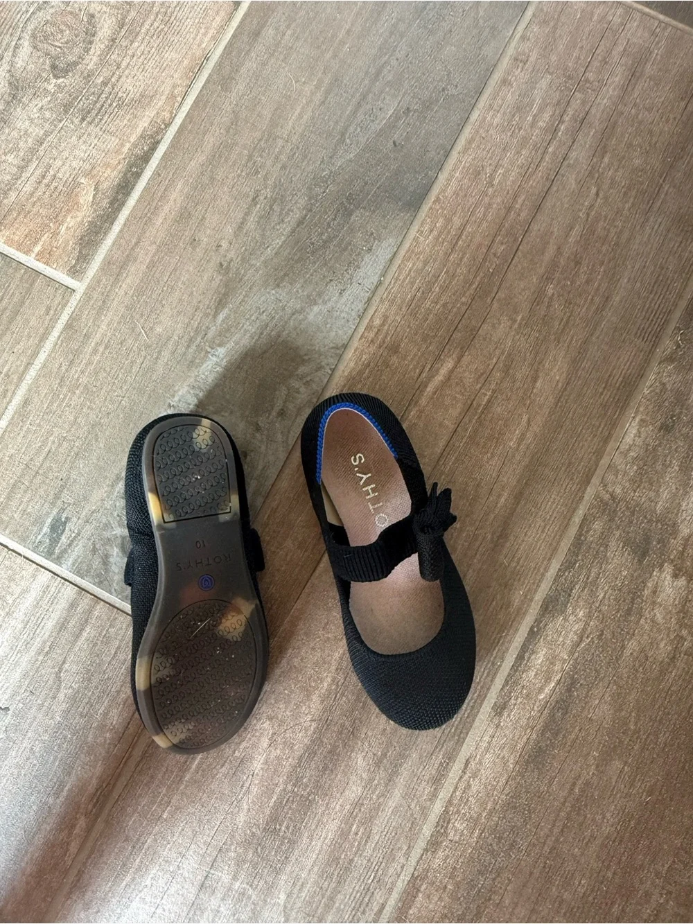 Rothy’s Black Mary Jane Shoes with Bow 10C